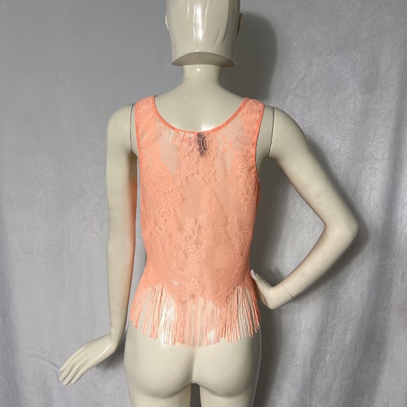 Divided | H&M Coral Lace Tank Top with Fringe NWOT - Picture 2 of 4